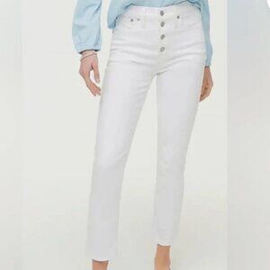J.Crew White All-Day Stretch Essential Straight Jeans Size 33